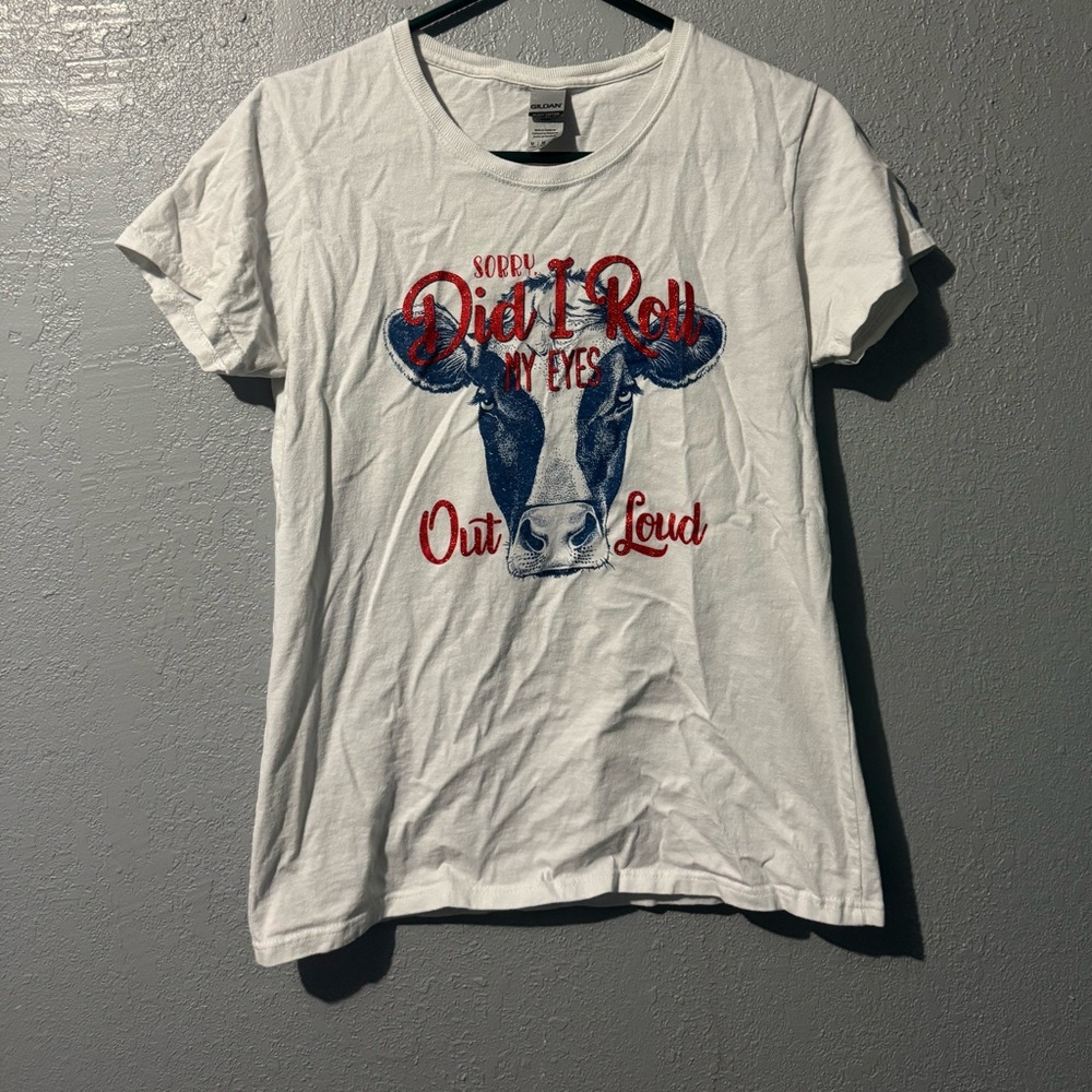 5/$20 
Did I roll my eyes out loud Guilded Heavy Cotton White T-Shirt